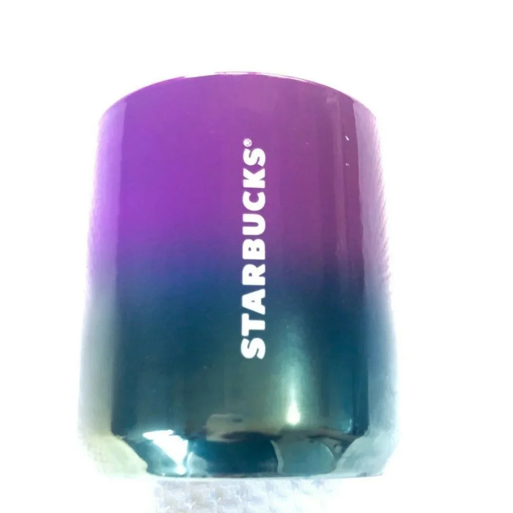 Starbucks Purple Blue Oil Slick Ceramic Mini Mug